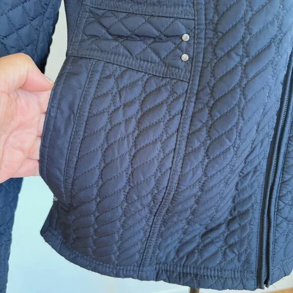 Weatherproof® Women's Size XL Navy Blue Quilted Jacket with Side Stretch - Picture 8 of 16